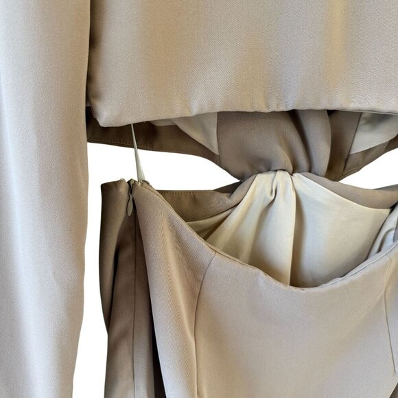 MAJORELLE Leticia Blazer Mini Dress Size S Open Back Beige Cutouts - Picture 7 of 10
